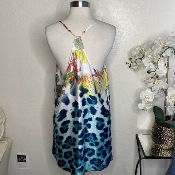 ark&co tropical printed racerback slip dress M - Picture 3 of 6